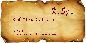 Krátky Szilvia névjegykártya